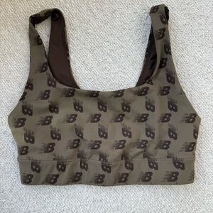 New Balance x Bandier Olive and Brown Sports Bra